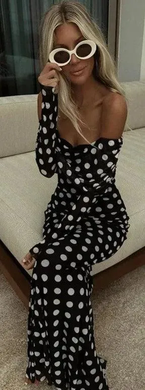 Playful Polka Dot Mermaid Dress