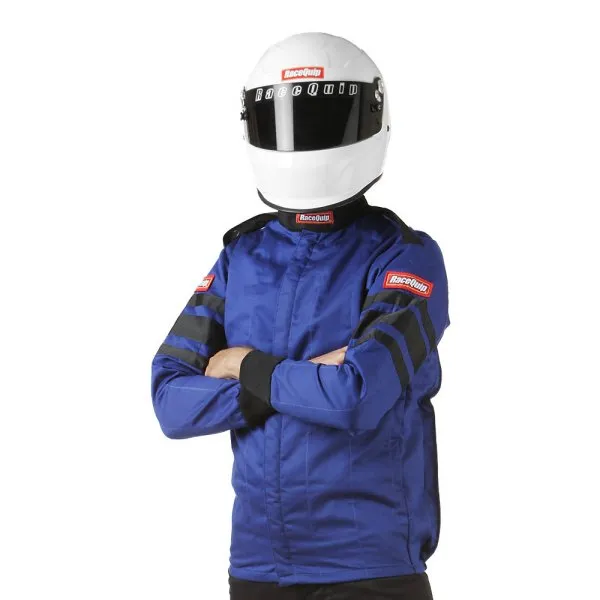 RaceQuip 120 Series Pyrovatex Multi Layer Racing Driver Fire Jacket [SFI 3.2A/5] - Black/Red/Blue