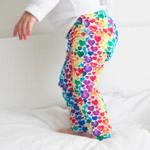 Rainbow Heart Print Leggings