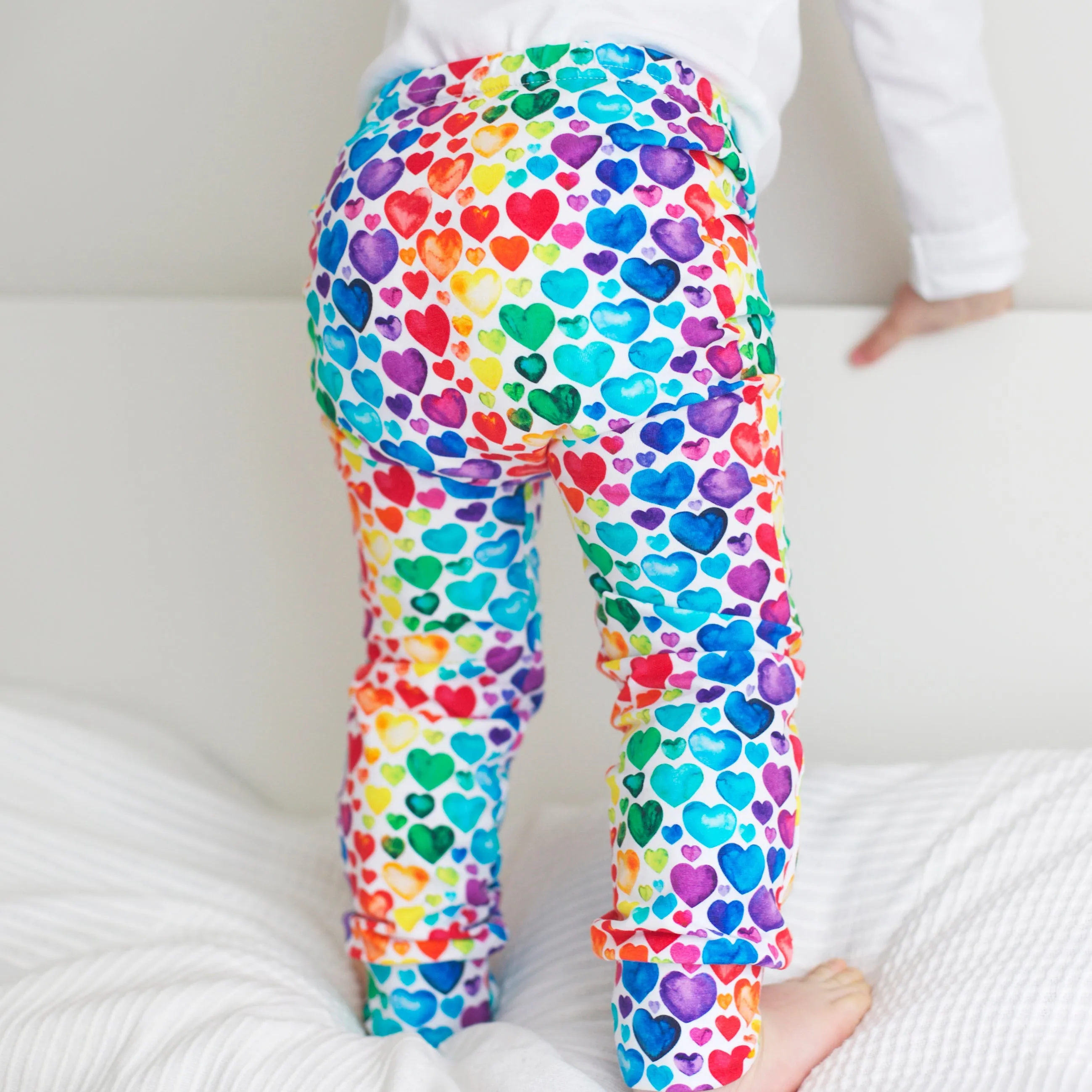 Rainbow Heart Print Leggings