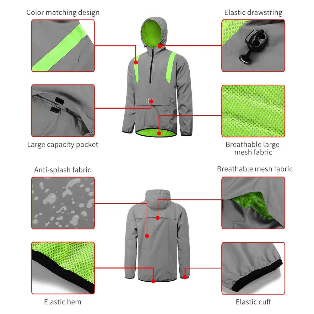 Reflective Jacket Men Autumn Winter warm windproof Long Sleeve Coat Male Trend Street Hip-hop Cycling Jackets Outerwear