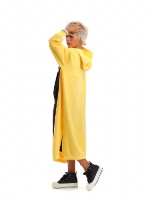 Relaxed Long Hoodie in Yellow