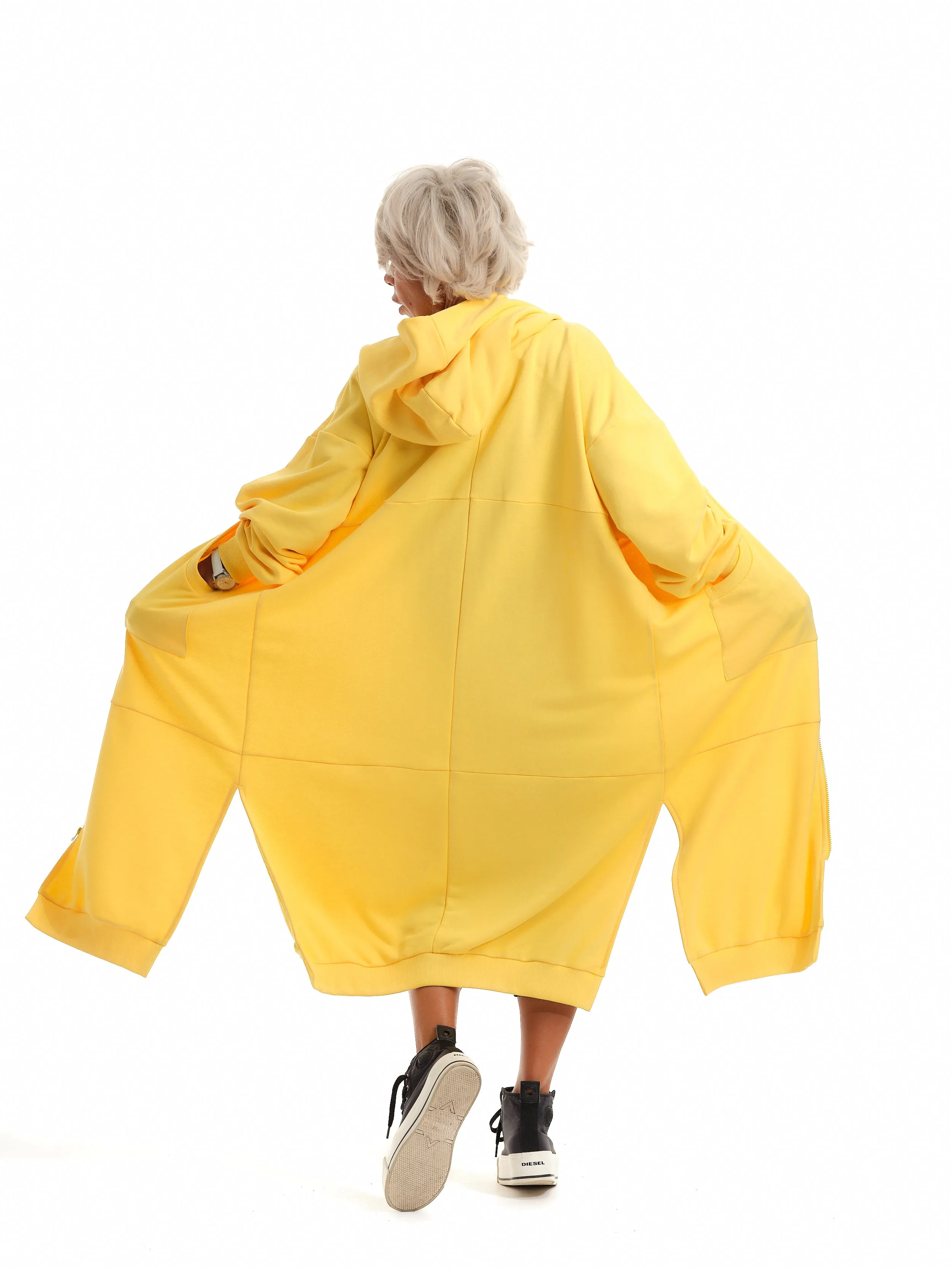 Relaxed Long Hoodie in Yellow