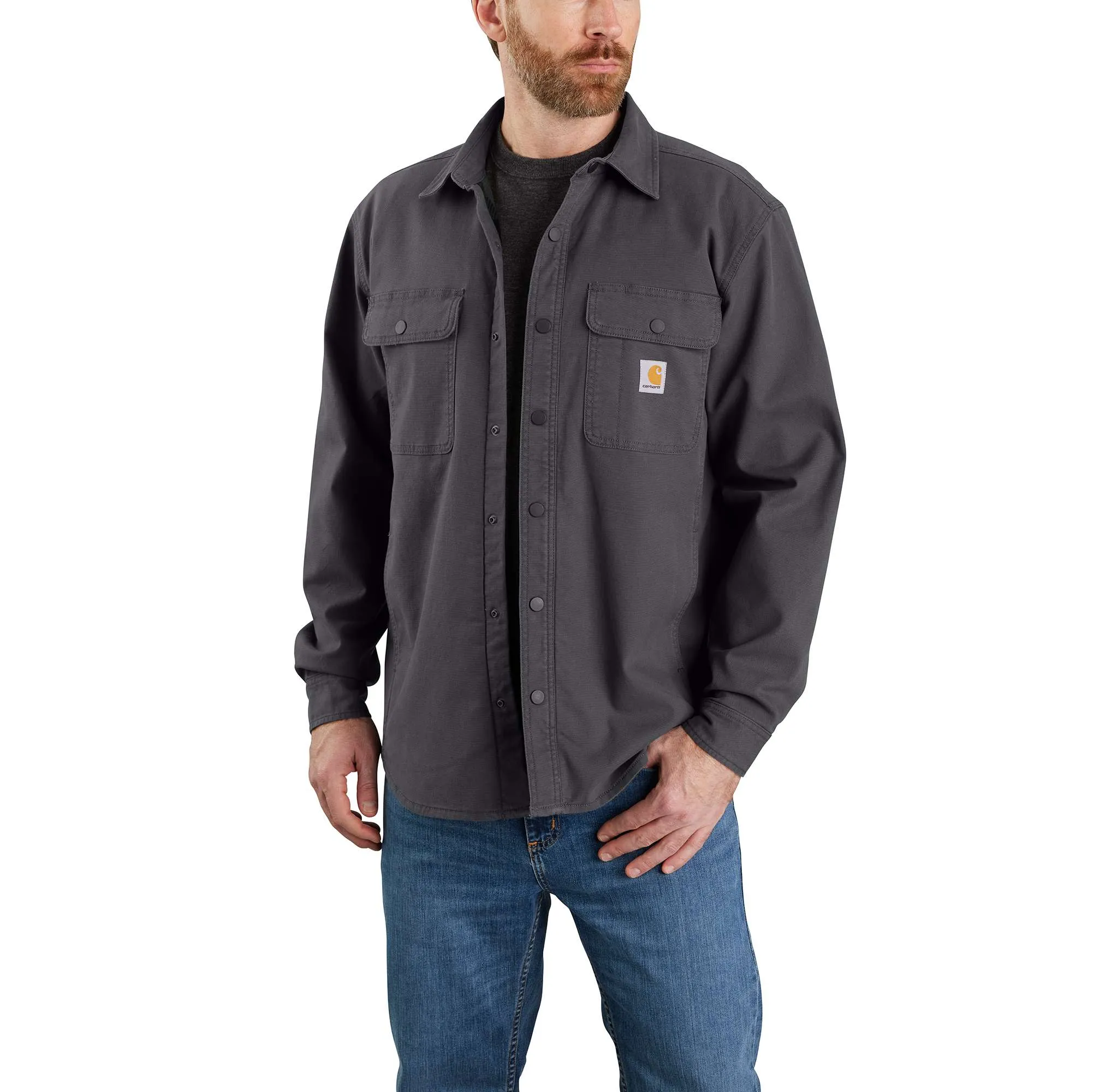 Rugged Flex Relaxed Fit Canvas Fleece-Lined Shirt Jac