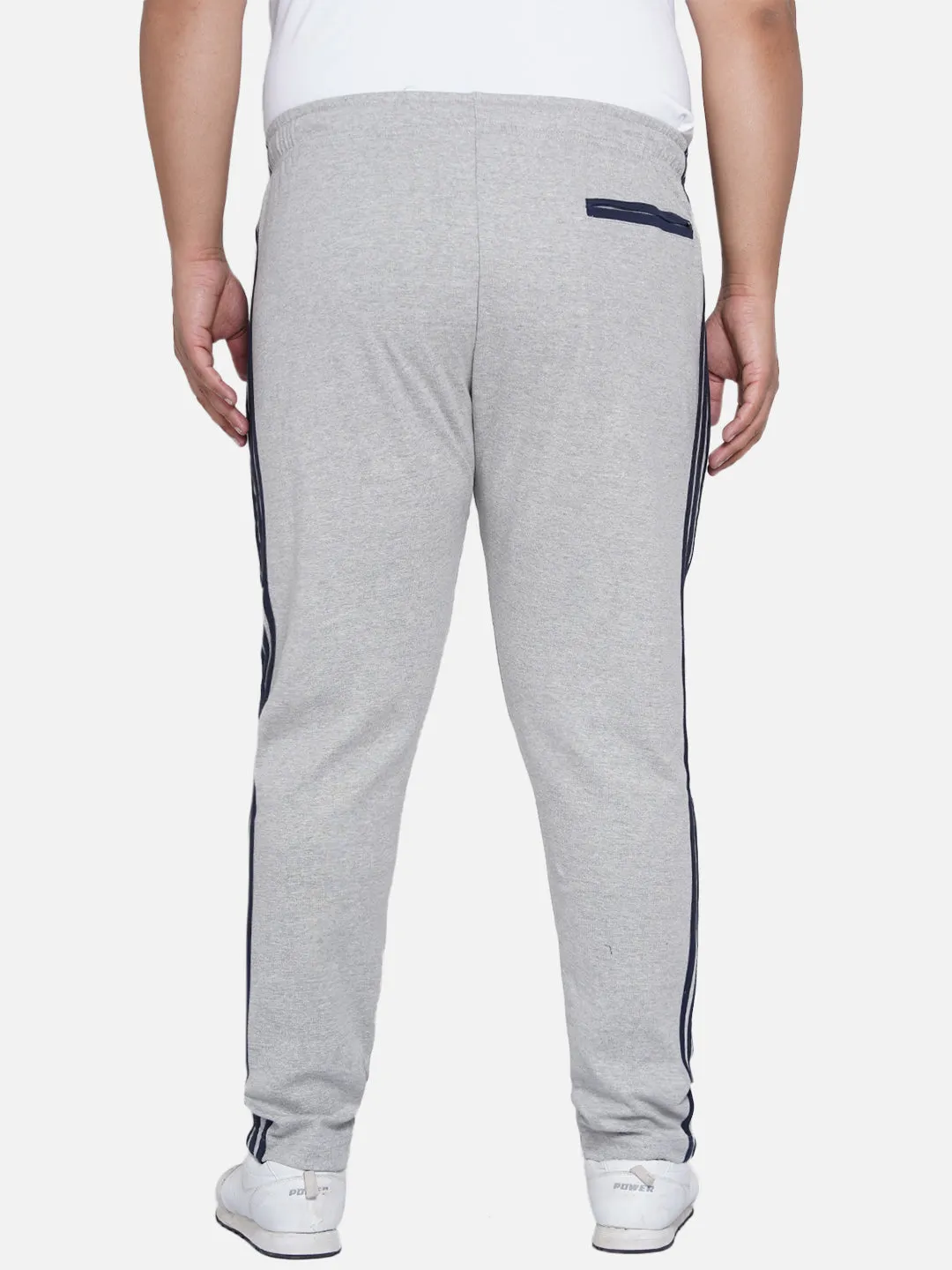 Santonio - Men Grey Plus Size Solid Straight-Fit Track Pants