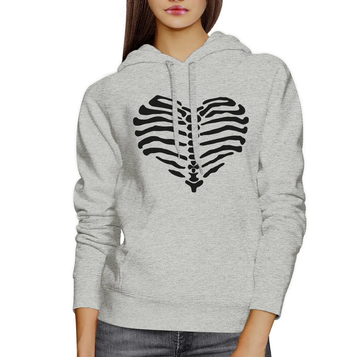 Skeleton Heart Grey Hoodie