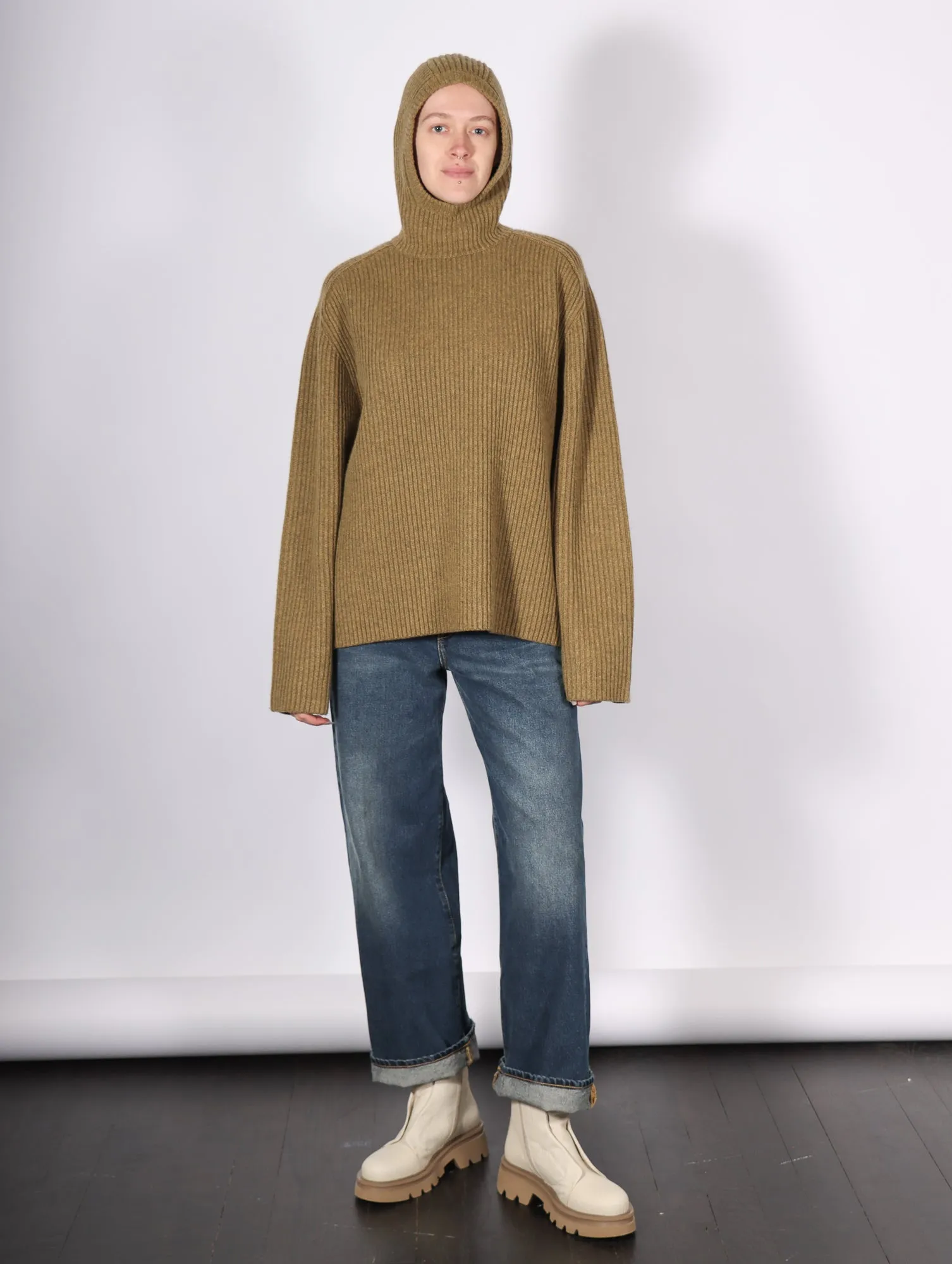 Snood Rib Sweater in Hunter by 6397