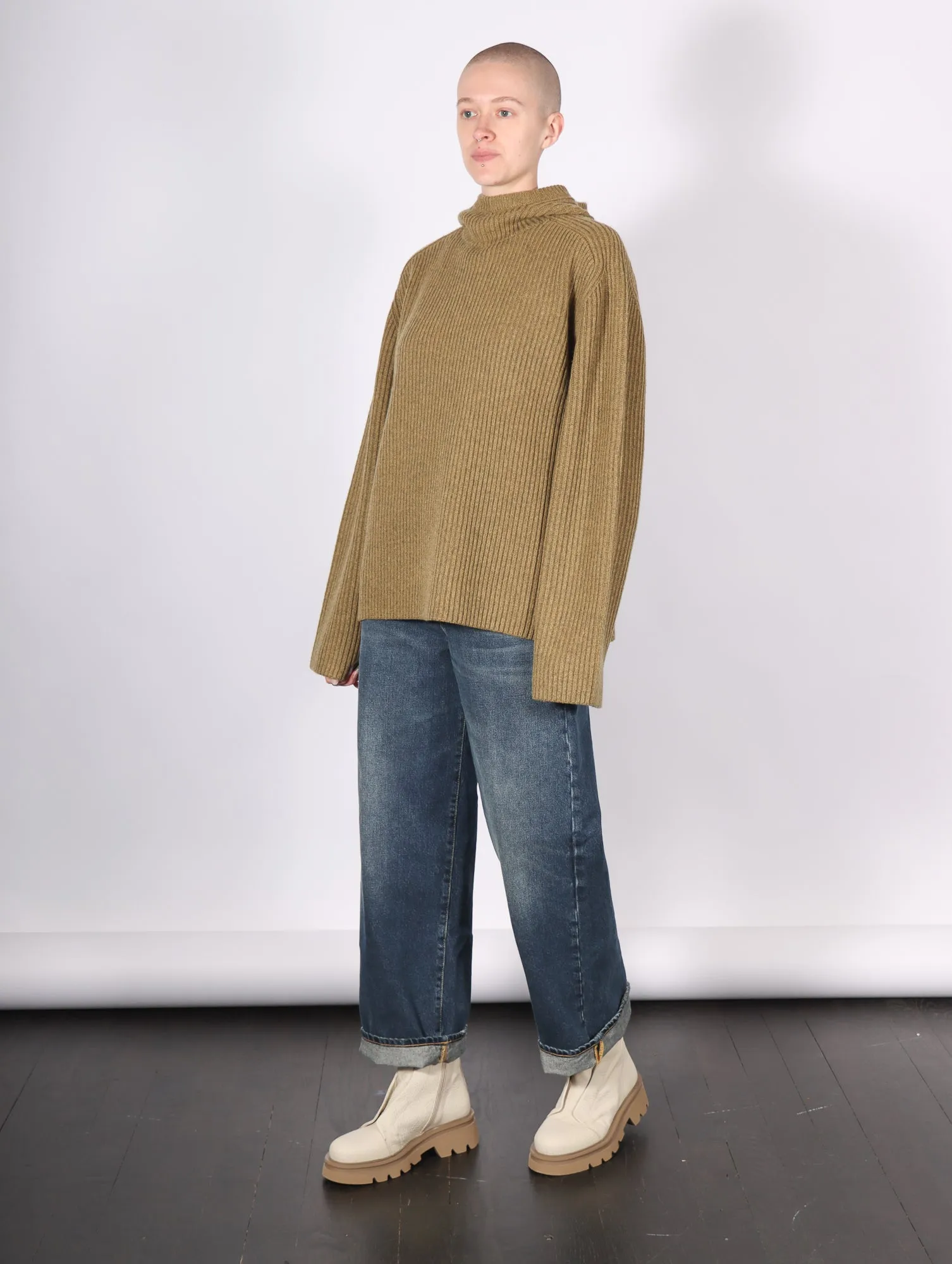 Snood Rib Sweater in Hunter by 6397