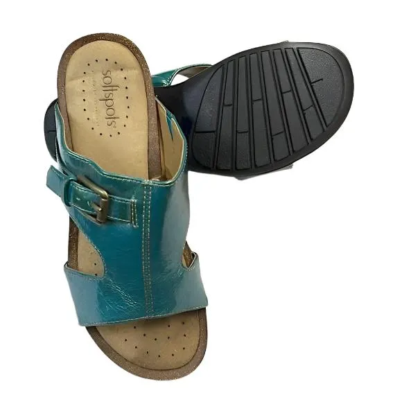 SOFTSPOTS Women's •Caileen• Slide Sandal - Green Patent 7W