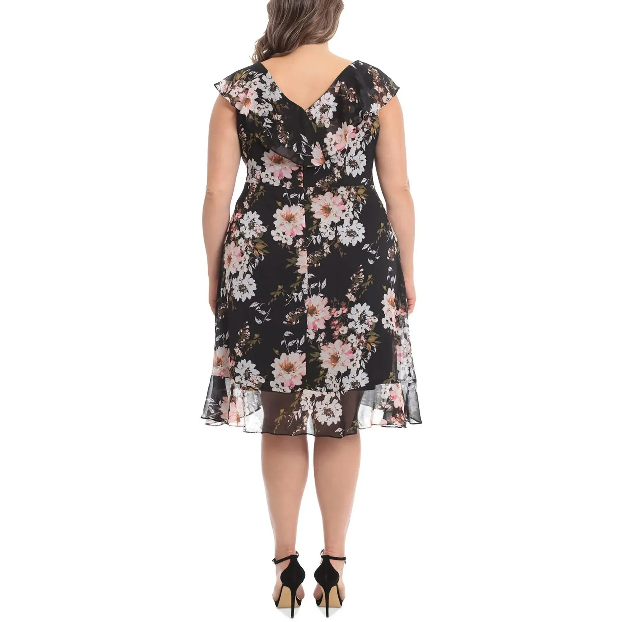 SURPLICE FLORAL DRESS