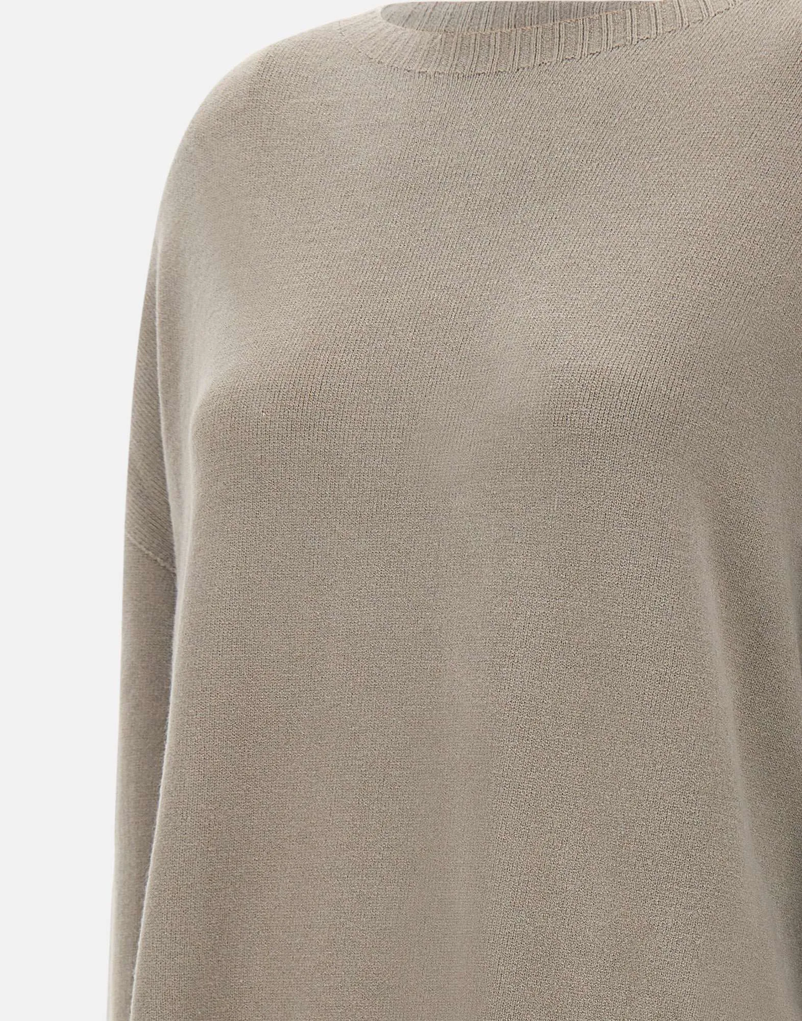 Taupe Viscose-Angora Blend Sweater