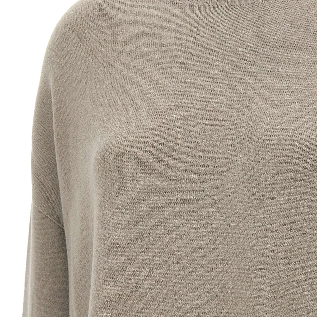 Taupe Viscose-Angora Blend Sweater