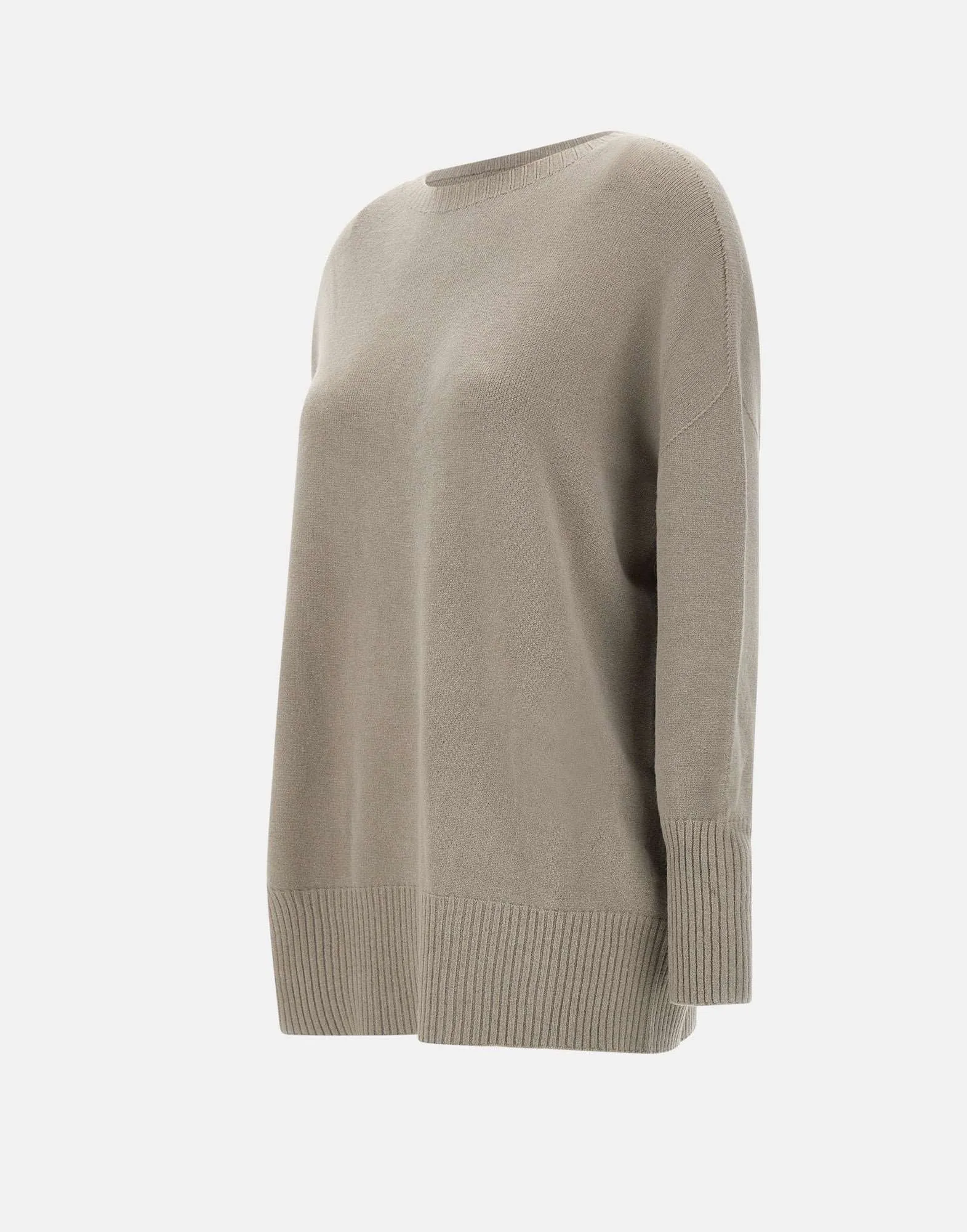 Taupe Viscose-Angora Blend Sweater