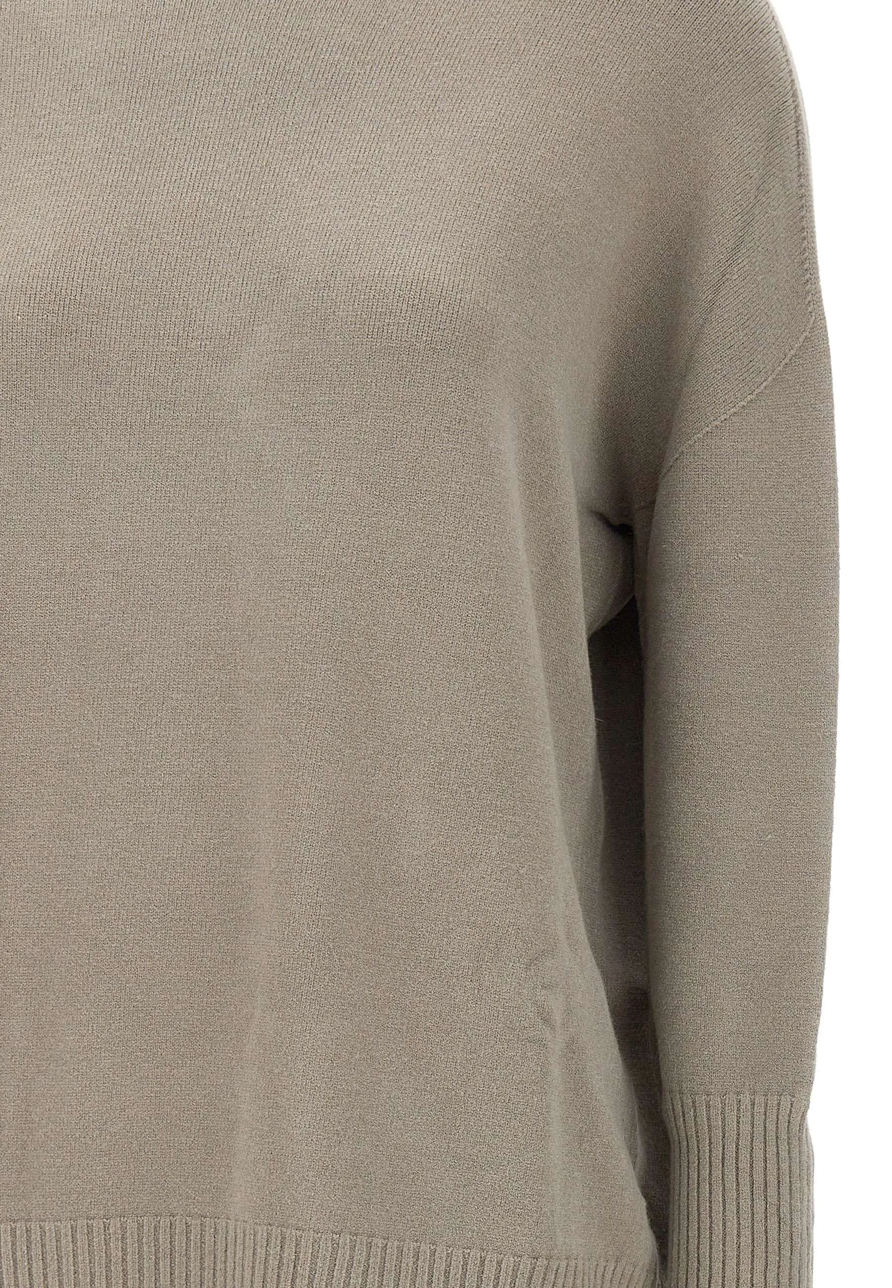 Taupe Viscose-Angora Blend Sweater