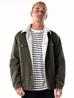 Throne Sherpa Trucker Jacket - Rifle Green