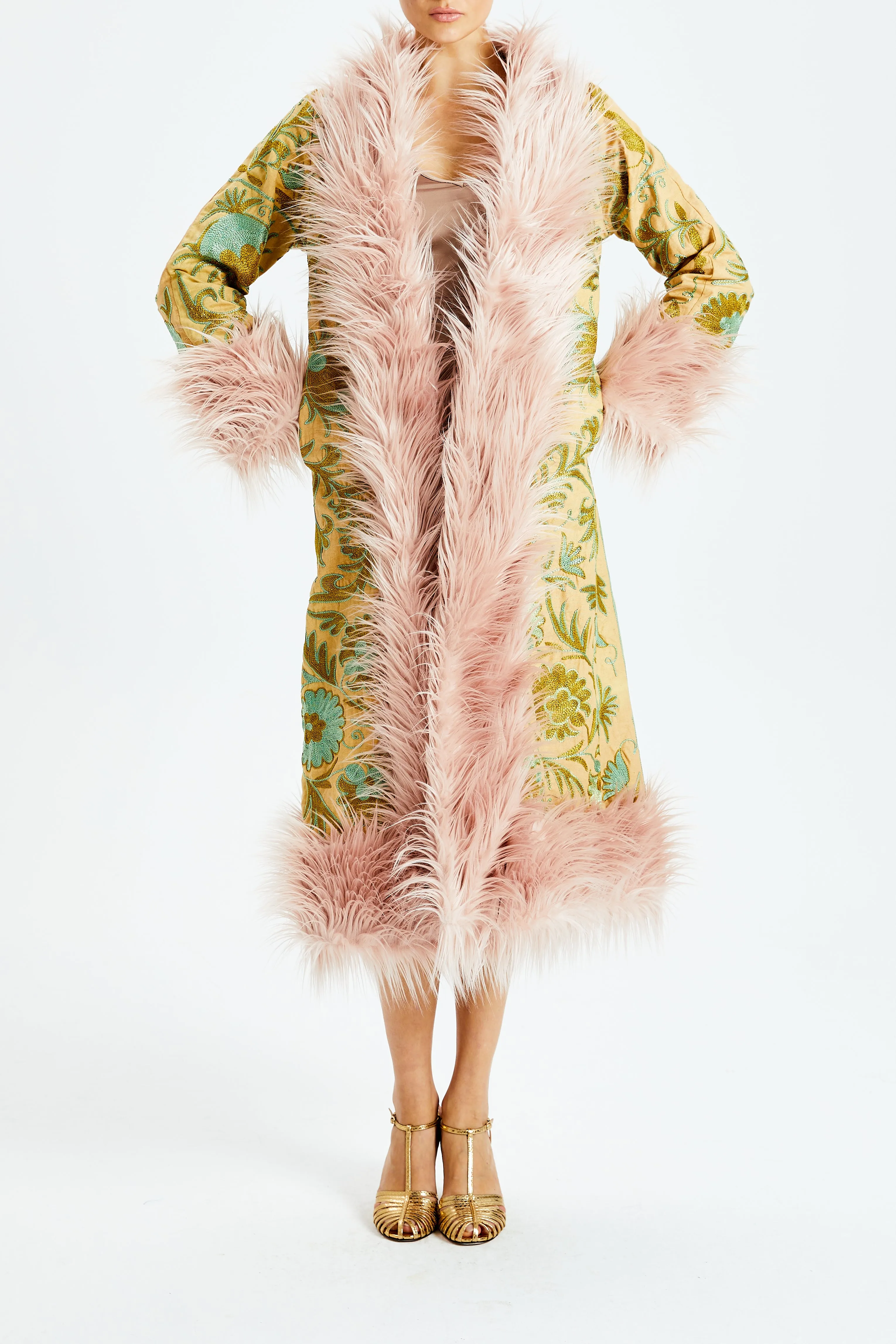 Tropical Plumage Suzani Kis Coat