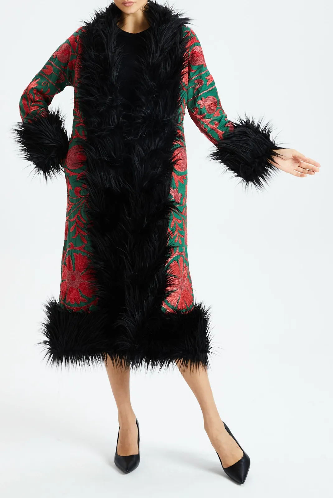 Tropical Plumage Suzani Kis Coat