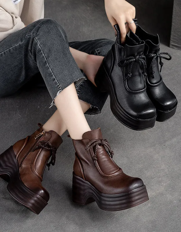 Winter Autumn Square Toe Comfortable Platform Boots