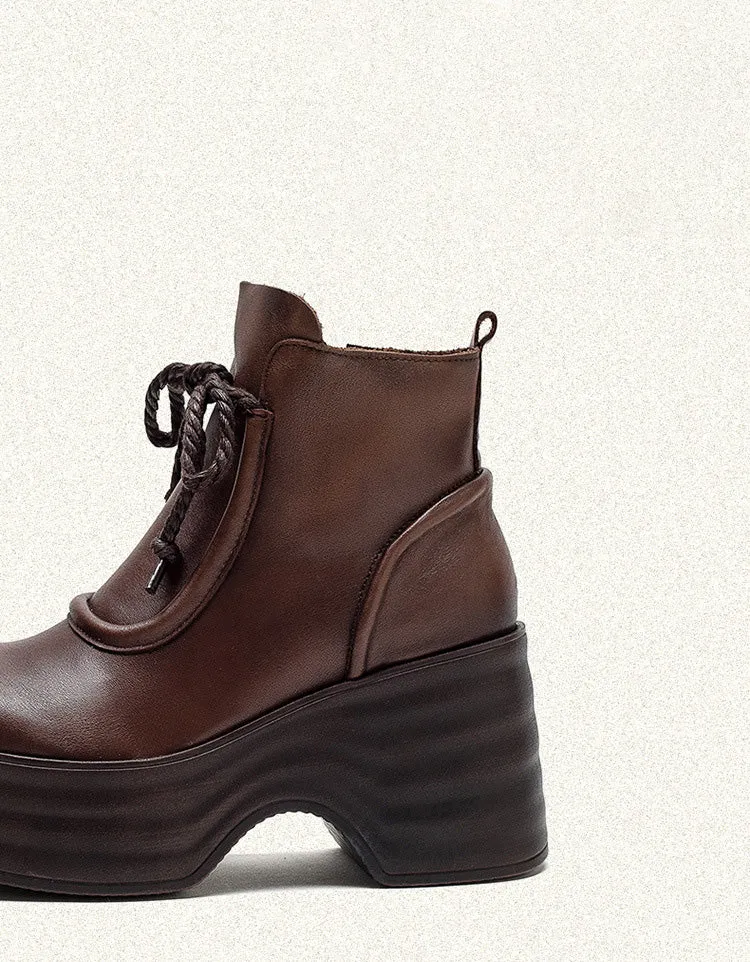 Winter Autumn Square Toe Comfortable Platform Boots