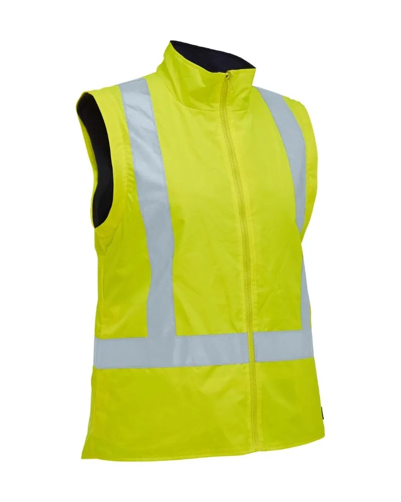 Womens Taped Hi Vis 5 In 1 Rain Jacket - Yellow/Navy